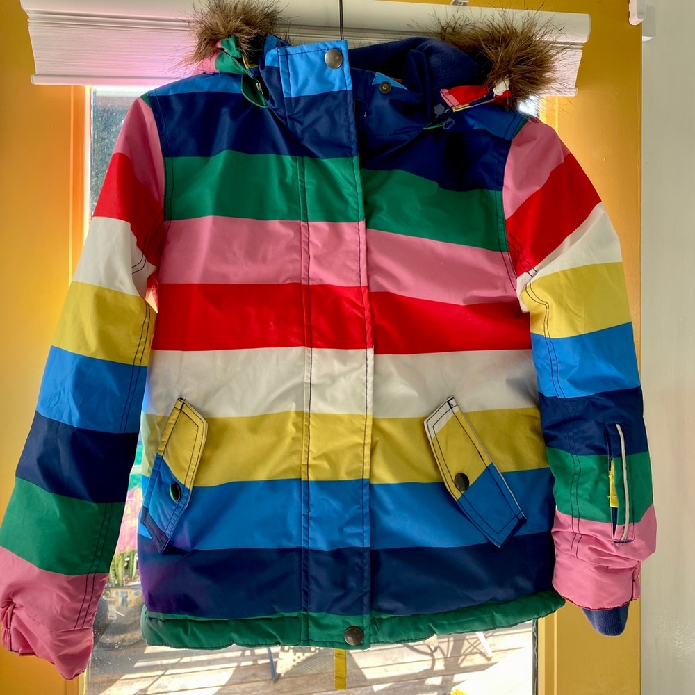 Like new: Mini Biden rainbow  fleece-lined, waterproof jacket